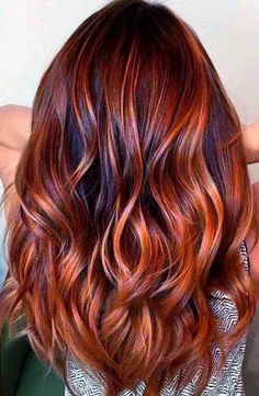 Hair Ideas Ombre, Copper Hair Ideas, Blonde Brown Hair Color, Purple Hair Streaks, Purple Blonde Hair, Copper Ideas, Red Balayage Hair, Copper Ombre, Auburn Balayage