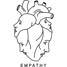 the logo for empathty, with two faces in black and white on a white background