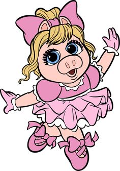 Miss Piggy Cartoon, Miss Piggy Drawing, Piggy Cartoon, Minnie Mouse Drawing, Kids Cartoon Characters, Tinkerbell And Friends, Pig Drawing