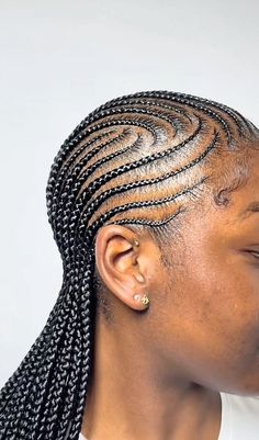 #hairstyles Ponytail Hairstyles With Cornrows, Etisalat All Back Hairstyle, Big Ghana Weaving All Back, Ghana Weaving All Back Hairstyles, Ghana Weaving Hairstyles All Back, All Back Hairstyle With Attachment, Trending Cornrows Hairstyles, Nice Cornrows Hairstyles, Ghanian Lines Hairstyles Latest