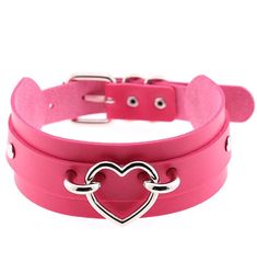 Trendy Women's Leather Double Layer Choker Heart Choker Collars, Pastel Goth Choker, Harajuku Necklace, Harajuku Accessories, Leather Heart Choker, Pink Boy, Gothic Mode, Leather Choker Collars, Goth Choker