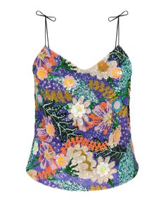 The embodiment of business in the front, party in the back......this fabulous, reversible camisole is perfect for Saturday night fun, AND Sunday morning brunch! With an intricate, all-over sequin and embroidered flower design, the fabric is embellished with 3-D illusion sequined flowers that pop off the fabric. The front to back reversible design makes this one-of-a-kind top perfect for all your fabulous festivities with a quick flip of the top. The adjustable tie spaghetti straps feature colorf Clothes Flower, Laura Park, Purple Flame, Morning Brunch, Sequin Flower, Tie Length, Pretty Fashion, Causual Outfits, Medium Dress