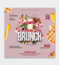 a woman's day brunch flyer template