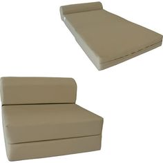 two tan couches sitting next to each other on a white background with no one in it