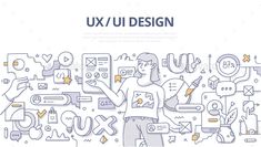 UX UI Design Doodle Banner Ux Resume, Doodle Banner, Ui Ux Portfolio, Ui Ux Case Study, Login Ui, Uxui Design, Onboarding Ui, Doodle Pictures