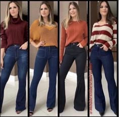 Jeans Semi Formal Outfits Women, Outfit Fall 2023 Women, Flare Outfit Jeans, Flare Jeans Outfit Fall 2023, How To Wear Flared Jeans, Jeans Flare Outfits Invierno, Flared Jeans Outfit Casual, Flare Jeans Casual Outfit, Jean Flare Outfits