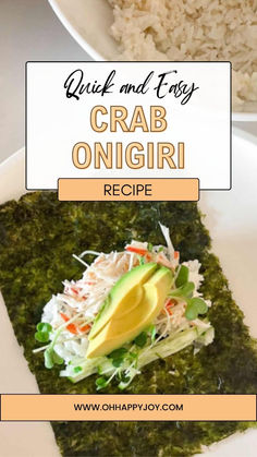 Rice triangles onigiri filling - imitated crab onigiri spin off! Call it california roll or kani onigiri. This is a rice wrap dish with toasted seaweed, imitation crab, and veggies that's healthy and easy to make! Crab Onigiri, Rice Triangles, Onigiri Filling, Recipes With Rice, Onigiri Recipe, Radish Sprouts, Rice Wraps, Easy Asian Recipes, Easy Asian