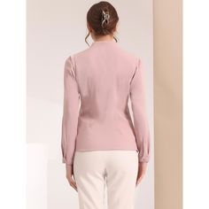 This shirt is elegant and charming for workwear or a day-to-night look, with a cut-out v-neck and unique shoulder details. No-see-through chiffon fabric and stylish v-neck make it a perfect choice for work, office, and daily wear. Pair this work office shirt with a pencil skirt, work pants, or casual jeans. The return of a classic, this button-up shirt is cut from in a chiffon sateen in an always flattering fit-and-flare silhouette. Model Body Size: Height: 5'9", Chest: 33 inches, Waist: 24 inch Office Blouse, Office Shirt, The Office Shirts, Satin Blouses, Button Up Long Sleeve, Chiffon Shirt, Model Body, Night Looks, Work Office