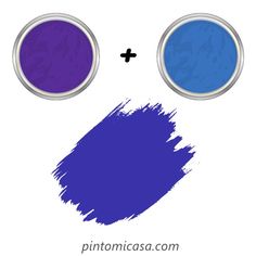 two blue and purple paint cans with the same color