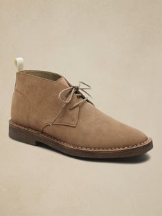 Brendt Suede Chukka Boot | Banana Republic Casual Beige Desert Boots With Rubber Sole, Casual Ankle-high Desert Boots With Textured Sole, Casual Beige Ankle Desert Boots, Beige Leather Desert Boots For Outdoor, Casual Chukka Boots With Stitched Sole For Outdoor, Casual Desert Boots With Leather Footbed, Casual Desert Boots With Leather Footbed For Walking, Casual Desert Boots With Stitched Sole For Outdoor, Casual Desert Boots With Stitched Sole For Walking