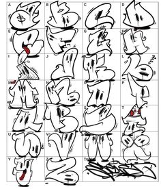 an image of some cartoon characters with different expressions on their faces and hands, all drawn in