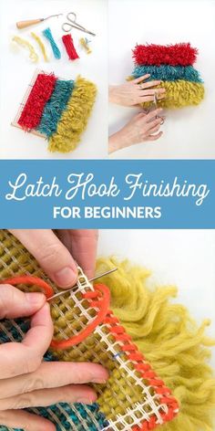 the instructions for how to crochet with yarn are shown in three different pictures