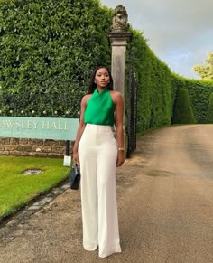 Trousers Date Outfit, Trouser Pants Outfits Classy, Girls Dinner Outfit Black Woman, Professional Dinner Outfits Women, Girly Church Outfits, Dinner Date Outfit Ideas Classy, Corporate Trousers For Ladies, Corporate Wear For Ladies, Church Pants Outfit