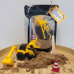 there is a construction toy in the sand