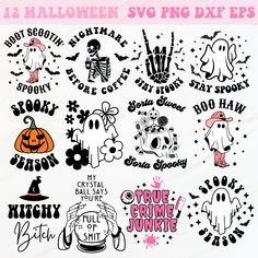 12 halloween svg dxf files