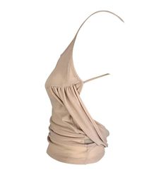 For Sale on 1stDibs - Presenting a fabulous beige Gucci tank top designed by Tom Ford. From the early 2000s, this incredible ruched top is complete with an exposed back accented Summer Fitted Gucci Tops, Gucci Fitted Tops For Spring, Fitted Gucci Tops For Spring, Sleeveless Ruched Beige Tops, Beige Sleeveless Ruched Top, Beige Ruched Sleeveless Top, Spring Chic Gucci Top, Chic Gucci Tops For Spring, Fitted Beige Ruched Top