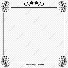 a black and white frame with an ornate design on the bottom, in front of a transparent