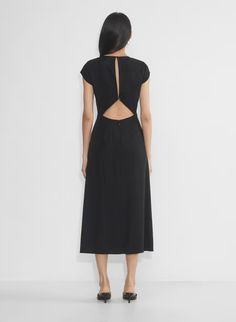 ALLROUND DRESS | Aritzia Elegant Long Backless Dress For Casual Occasions, Sleek Backless Dress With Keyhole Back, Sleek Evening Dress With Keyhole Back, Elegant Midi Dress With Keyhole Back, Night Out Dress With Ruched And Closed Back, Elegant A-line Maxi Dress With Back Opening, Chic Maxi Dress With Ruched Cowl Back, Summer Evening Dress With Closed Back, Sleek Backless Dress With Cutout Back For Date Night