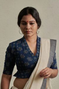 Mundu Saree, Kalamkari Blouse Designs, Ikat Blouse