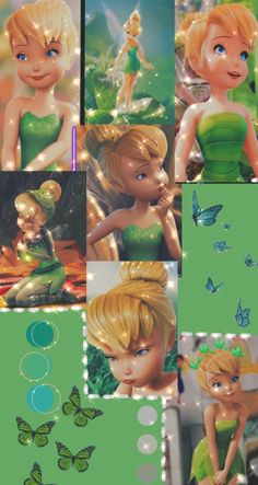 the tinkerbells collage has been created with photoshopped images