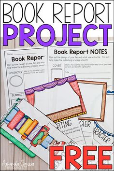 A free book report template and project for elementary students. Kids are guided through the project as they analyze characters and setting, summarize, and determine the author's message. Ready to print and use at school or at home! Book Projects Elementary, Free Book Report Template, Book Report Ideas Elementary, Kindergarten Book Report, Write Book, School Works