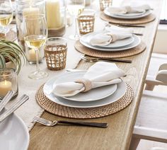 Table Setting With White Plates, Rectangle Placemats Table Setting, Neutral Dinner Table Decor, How To Set A Dinner Table, Place Settings Everyday Farmhouse, Hosting Dinner Party Table Settings, Dining Room Table Place Settings, White Plates Table Setting, Modern Farmhouse Table Setting