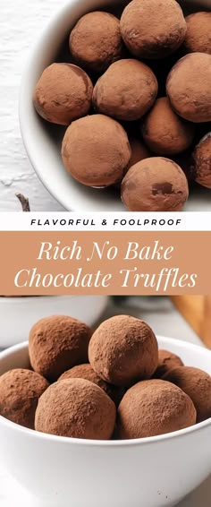 Image for Rich No Bake Chocolate Truffles Chocolate Mousse Balls, Simple Truffle Recipe, Truffle Balls No Bake, 3 Ingredient Truffles, Easy Truffles No Bake 3 Ingredients, Super Easy Christmas Desserts, How To Make Chocolate Truffles, Easy Truffles No Bake, Truffles Easy No Bake