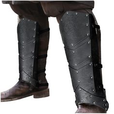 PRICES MAY VARY. 🌳 COOL DESIGN- Brand new vintage design, for the LARP cosplay lovers. Classic shape with fastening buckles, bring you back to the middle ages. Are you ready to get dressed and show yourself? 🌳 HIGH GRADE FAUX LEATHER-Looks like Genuine leather, feels like genuine leather but no animals harmed.We love animals and all the living kinds! All handmade, tough hand feelings. 🌳 ADJUSTABLE-One size for all. Retro fastening buckles. Suitable for most of the leg shapes and lengths. If n Leg Armor, Leg Gaiters, Leather Armor, Black B, Halloween Cosplay, Middle Ages, Larp, Get Dressed, Leather Fashion