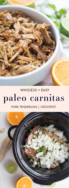 the cover of whole easy paleo carnitass with orange slices and other ingredients