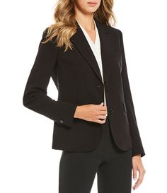 Shop for Anne Klein Bi-Stretch Two-Button Front Jacket at Dillard's. Visit Dillard's to find clothing, accessories, shoes, cosmetics & more. The Style of Your Life. Professional Wardrobe, Women's Coats And Jackets, Dillard's, Women's Coats, Coats And Jackets, Work Fashion, Anne Klein, Outerwear Women, Coats Jackets Women