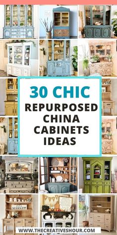 the words 30 chic repurposed china cabinets ideas