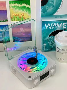 Waves Vinyl Player Bluetooth Speaker with White Noise Retro Turntable Speaker Sleep Aid Vitrola Audio Crossover, Vinyl Player, Vinyl Record Player, Sleep Aid, Record Players, Vintage Records, Wireless Speakers Bluetooth, White Noise, Bluetooth Speakers Portable