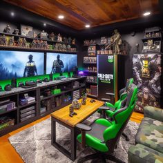 a room filled with lots of video game memorabilia