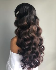 Curls For Long Hair, Long Hair Wedding Styles, Prom Hairstyles For Long Hair, Wedding Hair Inspiration, Wedding Hair Makeup, Long Wavy Hair, Bridal Hairstyles, Wedding Hairstyles For Long Hair, Bridal Hair And Makeup