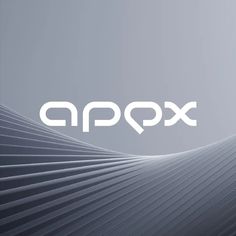 the logo for apexx is shown on a gray and white background with wavy lines