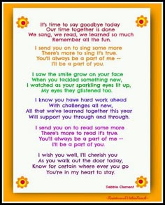 a poem that is written in different colors and font, with an orange border around it