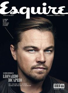 a man is featured on the cover of esqure magazine, which features an image of his face