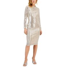 Full Condition: New With Tags Size: 2 Color: Champagne Silver Brown Full Title: Inc International Concepts Women's Sequined Midi Dress 10824140 Sparkling Sequins Line Up To Deliver The Lustrous Party Look Of This Standout Midi Dress From Inc International Concepts. Does Not Apply Sku: 653226bd9f3fa-1653226bd9f405 Knit Cocktail Dress, White Off Shoulder Dress, Tulle Maxi Dress, Beaded Cocktail Dress, Long Sleeve Evening Dresses, Color Champagne, Tiered Midi Dress, Midi Cocktail Dress, Midi Sheath Dress