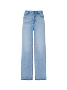 MO&Co. Women's Full Length Straight Jeans Features : - High-rise, straight fit- Button and zip closure- Five-pocket design, belt loops- Eco-Friendly Regenerated Fiber, comfy and soft Code: MBC2JENT05The back length of size M(27) is 108cmMATERIALS & CARE Material: 100% LyocellOur sizes might be a little different from US/EU sizes. Please refer to the size guide carefully before purchasing at the above description.REMINDER: All items are measured manually. Please note that it's reasonable that the Light Blue Straight Jeans, Light Jeans Outfit, Straight Blue Jeans, Straight Cut Pants, High Rise Straight Jeans, Jeans Outfit Women, Jeans Light Blue, Light Jeans, Light Blue Jeans