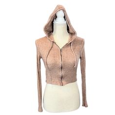 Cropped Ribbed Zip Up Lightweight Hoodie. Light Pink / Mauve Color. Size: Small Nwot. No Rips, Tears Or Stains. Cozy Fitted Hooded Hoodie, Sporty Ribbed Hoodie For Fall, Ribbed Hooded Outerwear For Fall, Hooded Ribbed Outerwear For Fall, Hooded Ribbed Sweatshirt For Fall, Sporty Ribbed Hoodie For Winter, Ribbed Hooded Sweatshirt For Fall, Stretch Ribbed Hoodie For Fall, Sporty Ribbed Winter Hoodie