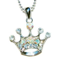 "PERFECT CHRISTMAS GIFT FOR LADIES You are getting a Princess / Queen Crown Pendant with Swarovski crystals. It comes with a FREE 16\" Original Rhodium Plated Snake Chain necklace with lobster clasp. Crown size is 15/16\" (2.2cm) wide X 1\" (2.5cm) high. Crystal Color: Aqua + Light Sapphire Prices are in US$. For shipping policies and other important information, click on \"profile\" on the right. See an item that you like but has already been sold? Contact me to see if I have more! Thank you fo Wedding Jewelry With Rhinestones For Christmas, Christmas Wedding Jewelry With Rhinestones, Christmas Wedding Rhinestone Jewelry, Silver Rhinestone Necklace For Celebration, Silver Rhinestone Necklaces For Celebration, Princess Style Silver Jewelry Gift, Personalized Princess Style Jewelry For Gifts, Personalized Princess Style Jewelry Gift, Personalized Crystal Necklaces For Parties