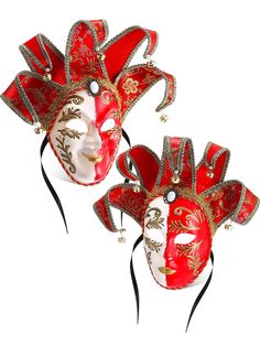 PRICES MAY VARY. Versatile and Aesthetic Design: This package includes 2 vintage full face Venetian decorative masks, one for men and women each, adding a touch of elegance and charm to any occasion; The masks feature hidden hanging ribbons that allow them to be hung as decorations, and ribbons for comfortably wearing them on the face Reliable and Stylish Materials: crafted from quality resin, brocade, glitter, and faux pearls, our masquerade ball mask offer a balance of quality design and relia Vintage Masks For Costume Party, Full Face Mask For Costume Party Carnival, Full Face Masks For Costume Party At Carnival, Vintage Costume Accessories For Carnival, Vintage Halloween Carnival Masks And Prosthetics, Vintage Masks For Halloween Costume Party, Vintage Masquerade Costume Accessories For Halloween, Red Costume Accessories For Carnival, Vintage Halloween Costume Party Masks