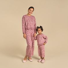 Enjoy a matching style with our Mommy and Me sweater, crafted from premium 100% cotton sweater knit for ultimate comfort and quality. Made from soft, comfy cotton, this sweater ensures a cozy yet breathable feel that's perfect for any occasion. With the option to match your toddler with a stylish look all your own, this sweater is the perfect choice for fashionable moms and their little ones. Our essentials have been independently certified with STANDARD 100 by OEKO-TEX® so that you don’t have to worry about harmful substances in your little one's wardrobe. Pack includes one sweater. Pair with matching pants to complete the outfit. | Modern Moments™ by Gerber Women Dark Roe Branche weater - S Cozy Cotton Sets For Fall, Playful Crew Neck Winter Sets, Playful Winter Sets With Crew Neck, Winter Matching Cotton Set, Pink Crew Neck Sets For Winter, Pink Cotton Sleepwear For Fall, Pink Crew Neck Winter Sets, Winter Sets With Relaxed Fit And Long Sleeves, Winter Long Sleeve Relaxed Fit Sets