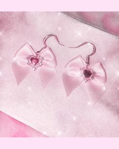 🎀Set of Pink satin bow earrings🎀  ✨🪝hooks made with authentic 925 gold plated sterling silver, nickel free  💕Hypoallergenic💕 safe for sensitive ears Can be made with or without gems 💎  💖Heart or round pink rhinestones/gems or no gems at all!  *Plz specify in order notes @ checkout!  🎀Bow measurements🎀: width 1.2in length 1.2in Handmade with 💕 💕comes with a pink velvet jewelry box for storage and safekeeping of your jewels! ✨I DON'T ACCEPT RETURNS, EXCHANGES, OR CANCELLATIONS!  Please contact me if you have any problems with your order. Pink Ribbon Jewelry As Gift, Pink Ribbon Jewelry Gift, Pink Ribbon Jewelry For Gifts, Cute Butterfly Knot Jewelry For Parties, Pink Heart Earrings For Wedding, Cute Pink Jewelry With Bow, Cute Pink Bow Jewelry, Cute Bow Jewelry For Parties, Elegant Bow Heart Earrings For Party