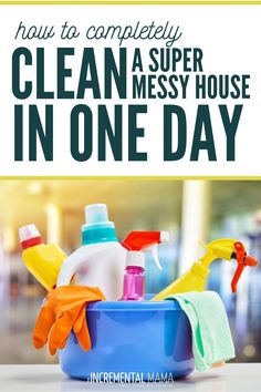 cleaning supplies in a bucket with the words easy spring cleaning ideas