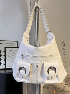 Bird in Bag - Oversized Adjustable Hobo Bag Modern White Shoulder Bag With Pockets, Chic Hobo Bag With Pockets For Daily Use, White Travel Hobo Bag With Zipper Closure, Hobo Bag With Pockets And Double Handle For Shopping, White Hobo Bag With Zipper Closure For Travel, Double Handle Hobo Bag With Pockets For Shopping, Chic Shoulder Bag With Pockets And Double Handle, Versatile Hobo Bag With Zipper Pocket For Shopping, Versatile Hobo Bag For Shopping With Zipper Pocket