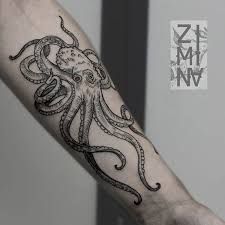 an octopus tattoo on the arm