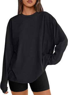 ⟪Trendy Queen Womens Oversized Long Sleeve T Shirts Basic Crewneck Tee Fall Tops Casual Workout Fashion Casual Y2K Clothes⟫  #falloutfits, #fall, #outiftideas . . . fall outfits, fall, outift ideas Womens Oversized Sweatshirts, Oversized Long Sleeve Shirt, Tunic Tops Casual, Oversized Crewneck, Y2k Clothes, Queen Fashion, Womens Long Sleeve Shirts, Tops Fall, Trendy Tops