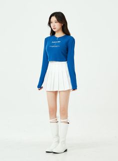 Basic Pleated Tennis Mini Skirt BS02 - Lewkin Style Feminine, Girl Boots, Fantasy Outfits, Standing Poses, Asia Girl, Seoul South Korea, Sweet Dress, Fantasy Fashion, Tennis Skirt