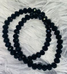 Mix And Match These Beautiful Bracelets To Match Your Outfit! Stackable Stretchy Trendy Adjustable Black Crystal Bracelet, Trendy Black Stretch Bracelet For Party, Trendy Black Stretch Bracelet For Everyday, Trendy Black Stretch Bangle Bracelet, Trendy Black Bracelet With Black Beads, Adjustable Black Crystal Bracelet For Everyday, Black Bangle Wristband For Everyday, Everyday Black Bangle Wristband, Trendy Black Stretch Bracelet For Gift